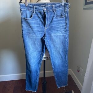 American Eagle Outfitters Women's Denim Jeggings frayed hem